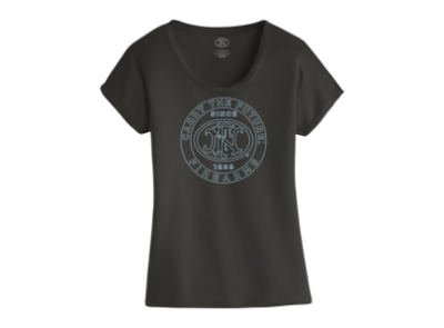 Gray t-shirt with the FN America logo in the middle, written "carry the future FN firearms" around it