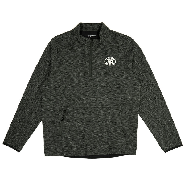 FN heather black quarterz zip with front pocket