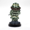 Camo dressed gnome bobble head back view