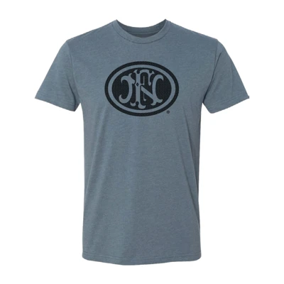 Blue classic FN Tee, with a black version of the FN America logo on the center.