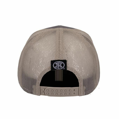 Charcoal and tan hat with FN logo and stars woven patch